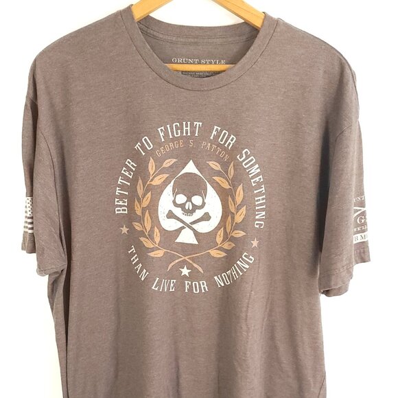 Better To Fight For Something Graphic T-Shirt Men's 2XL Brown Grunt Style - Picture 1 of 11
